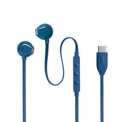 JBL Tune 305 C Auricolari USB-C ad Alta Risoluzione Audio, con Cavo Piatto Antigroviglio, Comando a 3 Tasti Bassi Profondi, Pure Bass, Blu