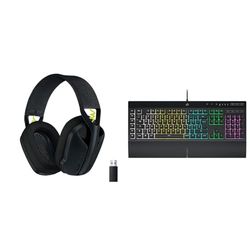 Logitech G435 LIGHTSPEED & & Corsair K55 RGB PRO Wired Membrane