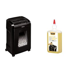 Fellowes 12C Destructora trituradora de Papel, Corte en partículas, destruye hasta 12 Hojas + Aceite lubricante para destructoras de Papel, 355 ml