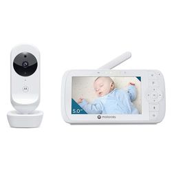 Motorola Nursery VM35 Baby Videotelefoon - Video Babyfoon - BM 35-5 Inch Oudereenheid - Infrarood - Digitale Zoom - Terugspreekfunctie - Wit