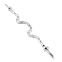 Marcy 2 pezzi filettati Super Curl Bar con Chrome Spin Lock Collari Free Pesi Accessori per Casa Palestra SCB-248