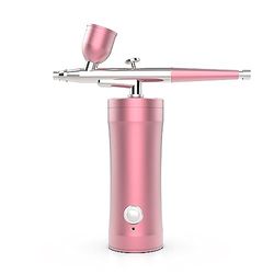 DAM Airbrush-sproeier met zuurstofinjectie, verjonging en schoonheidsgezicht. 2e generatie. Luchtdruk van 145 kPa, debiet 6 l/min. 17 x 4,3 x 14,5 cm. Kleur: roze