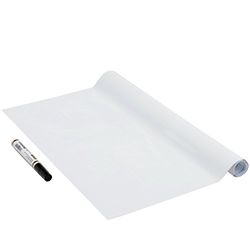 Venilia Lavagna Adesiva con pennarello, Bianca, 45cm x 1,5m, Spessore 150μ, Foglio di carta autoadesivo, PVC senza ftalati, Prodotto in UE