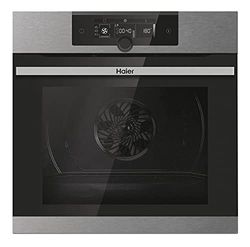 Haier I-Turn Series 2 HWO60SM2F9XH - Horno Multifunción, Pirolítico, Limpieza por Aquálisis o Pirólisis, Conectividad WIFI, Capacidad 70L, Cocción multinivel, 13 Funciones, Inox y Negro