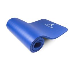 ProsourceFit Extra dikke yoga- en pilatesmat, 13 mm (13 mm) of 1 "(25 mm), 71" lange trainingsmat met hoge dichtheid met comfortschuim en draagriem, blauw