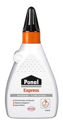 Ponal Express, Legno Trasparente ad Asciugatura Rapida per incollaggi Versatili e lavori Artigianali, Colla Impermeabile in Pratico flacone da 60 g, Colore Bianco, 527509