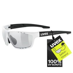 Uvex Sportstyle 706 V, óculos desportivos unissexo, fotocromáticos, antiembaciamento, branco preto matt/smoke, um tamanho