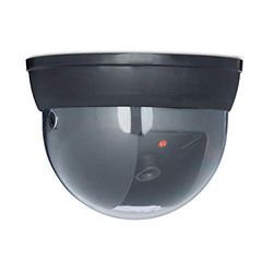 Relaxdays Domo Dummy Camera com luz LED, com cintilação ajustável, câmara de segurança, câmara falsa, preto