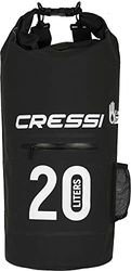 Cressi Premium Saco seco impermeável multifuncional com bolso Zip e porta-garrafas, unissexo para adulto, preto, 20 L