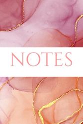 Notebook: Lined Notebook Journal (6 x 9 inches) 150 Lined Sheets - Pink & Gold Watercolor