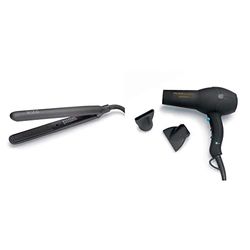 Diva Pro Styling Digital Straightener and Styler Onyx & Edit Veloce 3800 Pro Dryer Black 2200 W Professional Hairdryer with Ionic Conditioning