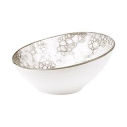 BigBuy Home Cuenco Porcelana Blanco/Marrón (35 cl) (ø 16 x 7 cm)