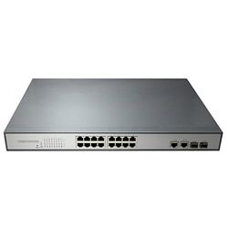 Strömbrytare POE PNI SWPOE16 med 16 portar 10/100 Mbps och 2 portar 10/100/1000 Mbps