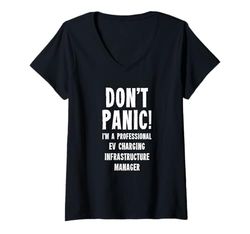 Mujer Administrador de Infraestructura de Carga EV Camiseta Cuello V