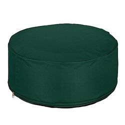 Relaxdays Taburete Hinchable Exterior, Asiento Camping y Jardín, Banquillo Redondo, Reposapiés Camping, 26x56cm, Verde
