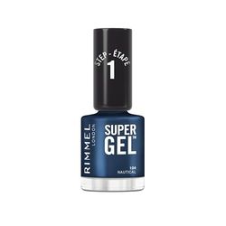 Rimmel Super Gel, 104 Nautical, Smalto a lunga tenuta, Applicazione facile, Manicure effetto gel, Resistente alle scheggiature, Formula clean, 12 ml