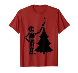 Christmas Tree Graphic AI Robot Funny Meme T-Shirt