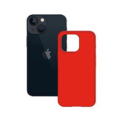 KSIX smart your tech Semi-Hard Case for iPhone 14, Anti-Slip, Microfiber Interior, Compatible with Wireless Charging, Red