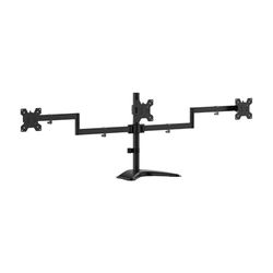 AISENS Soporte de Mesa con Peana Eco Giratorio e Inclinable para 3 Monitores 10kg de 13-27 Negro