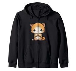 Meditar Gatito Santo Gato Mediador Fe Dios Religión Sudadera con Capucha