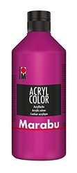 Marabu 12010075014 – Acryl Color Magenta 500 ml, peinture acrylique crémeuse à base d'eau, séchage rapide, résistante à la lumière, imperméable, à appliquer avec pinceau et éponge sur toile, papier et