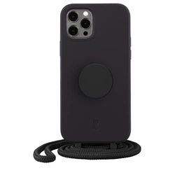 PopSockets x Just Elegance - Carcasa para iPhone 12 Pro Max Con un Collar Trenzado Extraíble y un PopTop intercambiable - Black