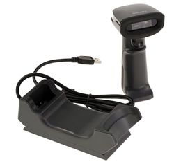KALEA-INFORMATIQUE Douchette Scanner Lecteur de Codes Barre 1D Type EAN et de Codes 2D Type QR Code. sans Fil, portée 100m, Batterie Rechargeable sur Socle