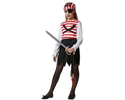 Atosa déguisement pirate rayé enfant fille 3 a 4 años