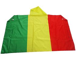 AZ FLAG - Flaga Mali - 150x90 cm - Peleryna z flagą Malijską 100% poliester z wbudowanymi rękawami - Body z flagą - 80 g