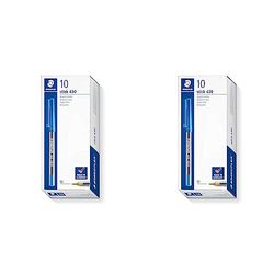 STAEDTLER Stick 430 M-3 Ballpoint Pen Medium - Blue (Box of 10) (Pack of 2)