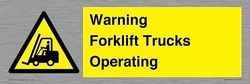 Warning Forklift Trucks Operating Sign - 300x100mm - L31