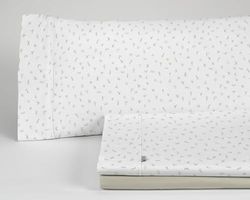 Juego de sábanas Iber color piedra. Cama de 135/140 cm. 3 Piezas