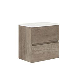 Baikal, Set da bagno Natura Mobile da bagno a fondo ridotto, con lavabo in ceramica Distribuzione due o tre cassetti mobile montato