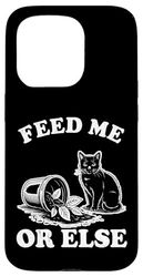 Feed Me Or Else Plante pour Chat Chaton Plantes Amoureux des chats Coque pour iPhone 15 Pro