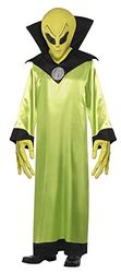 Smiffys Alien Lord Costume, Green with Robe, Mask and Hands, Halloween Adult Fancy Dress, Alien Dress Up Costumes