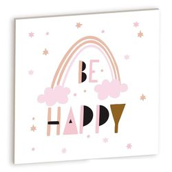 Declea Placa decorativa de madera para dormitorio infantil Be Happy Girl, formas de madera para colgar o colocar en la habitación, decoración de la habitación de los niños, diseño
