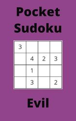 Purple Pocket Sudoku Book, 4x4 Puzzles, 250 Pages, 5x8