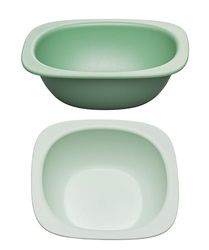 nip Green Eco Baby bred skål från 4 månader, okrossbar, mikrovågsugn och diskmaskinssäker, perfekt för tilläggsstart, BPA-fri, utan melamin, hållbar, set om 2, grön