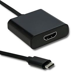 Qoltec 50375 Adaptateur de câble USB 3.1 Type C HDMI A Noir - Adaptateur pour câble (USB 3.1 Type C, HDMI A, Male Connector/Female Connector, 0,23 m, Noir)