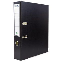Raylu Paper Classeur à anneaux, dossier à tranche large 75 mm, classeurs de bureau à 2 anneaux avec levier d'ouverture douce et porte-cartes personnalisable (feuille, noir)