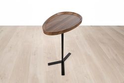 MESA MADERA PIE METAL NEGRO