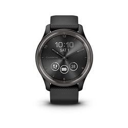 Garmin Vivomove Trend, Elegante Smartwatch Híbrido de 40 mm con Sofisticado Aspecto Analógico, Bisel de Acero Inoxidable y Funciones Inteligentes, Negro