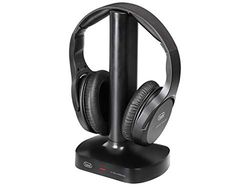 Trevi FRS 1480 R Cuffie TV Wireless Senza Fili, Portata Fino a 30 Metri, Ideale per TV e Hi-Fi, Ingresso Ottico, Batteria Ricaricabile, Alimentatore Base e Cavo Ottico in Dotazione