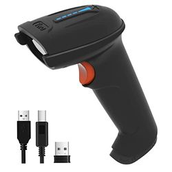 Tera Lecteur de Codes Barres sans Fil et Filaire avec Indicateur de Niveau de Batterie Scanner de Codes-Barres Imprimés Numériques 1D 2D QR Douchette Portable Plug and Play, Modèle D5100