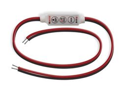 Velleman Mini dimmer LED per strisce LED monocolore, accensione e spegnimento luci LED, lampade LED, 9 livelli di oscuramento, effetti dissolvenza e flash, funzione di memoria, max. 5 A, 12 V / 24 V