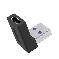 PremiumCord Adattatore da USB-C a USB 3.0 A femmina a maschio, connettore curvo, super velocità, 5 Gbps, colore: Nero