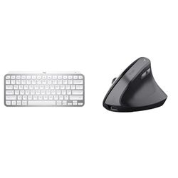 Logitech MX Keys Mini & Trust Yuno Wireless Ergonomic Mouse, Rechargeable