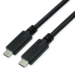 ROLINE USB 3.2 Gen 2 compatibele kabel, C-C, ST/ST, 10Gbit/s, Emark, 100W, zwart, 5m