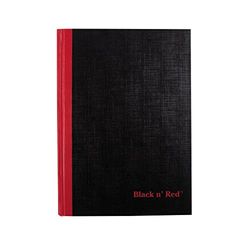 Black n' Red Casebound Notebook, Ruled, 8.25 x 5.875 Inches, 96 Pages (192 Sides) (E66857) by Mead