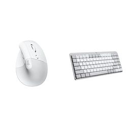 Logitech kit tastiera MX Keys Mini per Mac e mouse ergonomico verticale Lift per Mac - wireless, bluetooth, tasti retroilluminati, silenzioso, macOS/iPadOS/MacBook/iMac/iPad